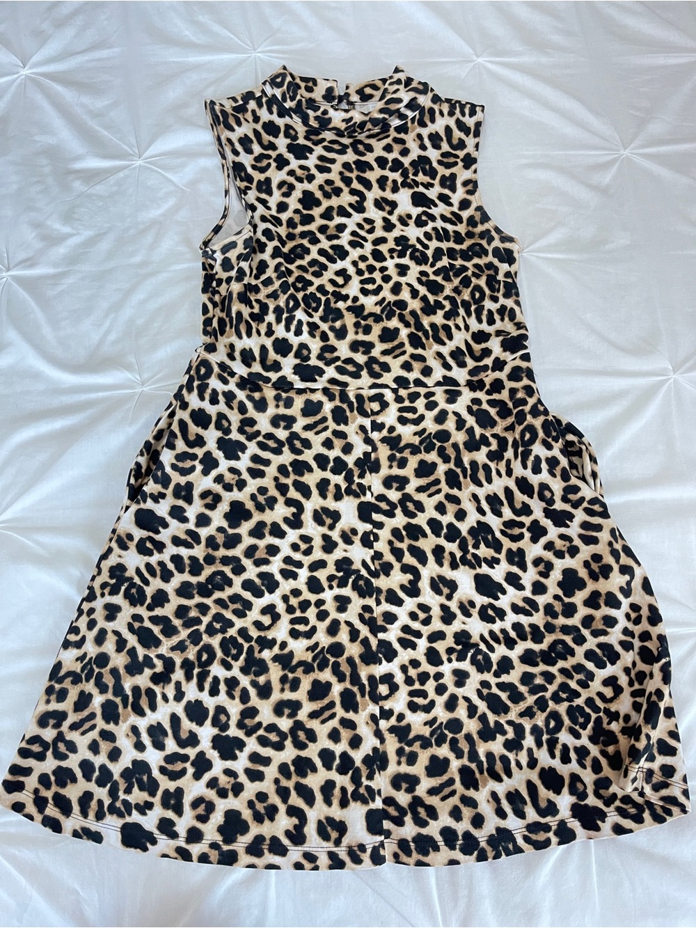 New York & Company Leopard Print Midi Dress in Tan and Black